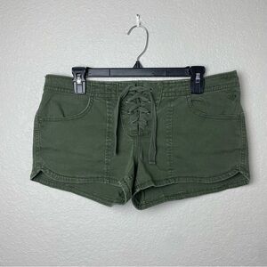Roxy Olive Lace-Up Low Rise Shorts Size 11